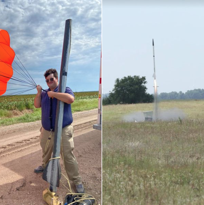 Congratulations to Peter Tarle for becoming the first UT student to complete the Level 3 high power rocket certification!
